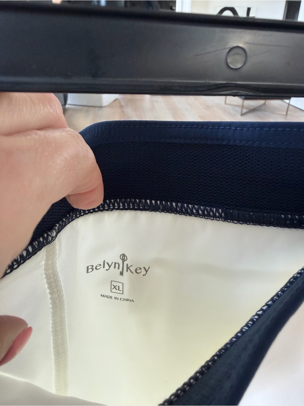 White Tennis Skort with Navy Trim - Picture 4 of 5